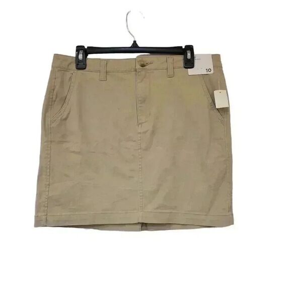 Aeropostale Women's Tan Cotton/Spandex High Rise Mini Skirt NEW - Picture 3 of 13